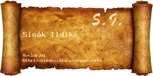 Sisák Ildikó névjegykártya